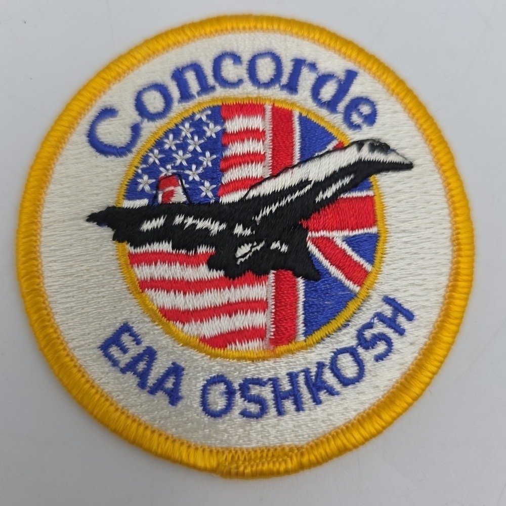 Vintage 1980s Concorde Touchdown EAA Oshkosh WI Aviation 3" Patch‎
